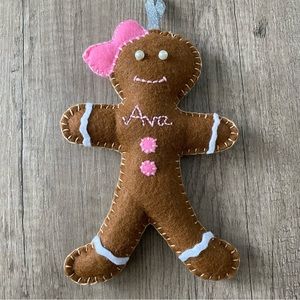 Handmade Personalized Gingerbread Girl Ornament